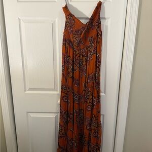 Forever 21 Orange and Blue Spaghetti Strap Sundress